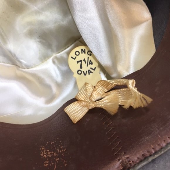 Vintage ROYAL STETSON Sovereign Gray Felt Ribbon Fedora Hat Long Oval 7 1/4 - Picture 7 of 14